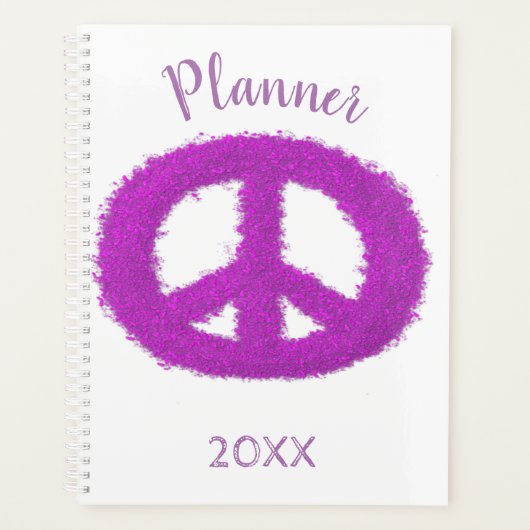 Lila Friedenszeichen Planer (Vorderseite)