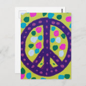 Lila Friedenszeichen Postkarte (Vorne/Hinten)