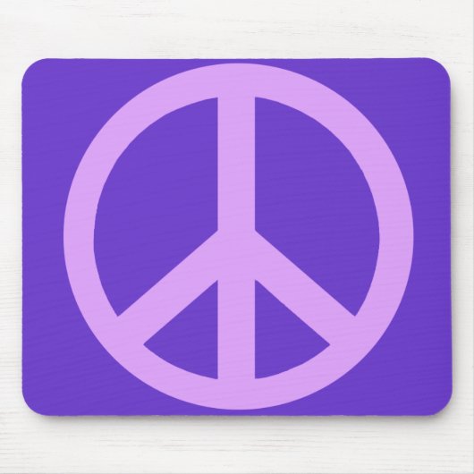 Lila Friedenszeichen-Produkte Mousepad (Vorne)