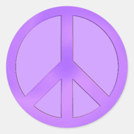 Lila Friedenszeichen Runder Aufkleber