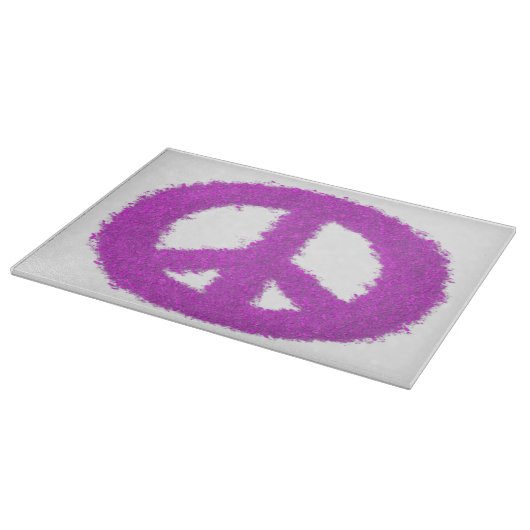 Lila Friedenszeichen Schneidebrett (Ecke)