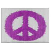 Lila Friedenszeichen Schneidebrett (Vorderseite)
