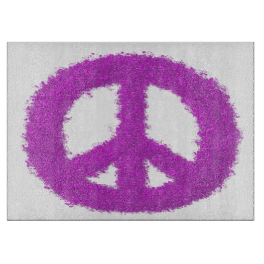 Lila Friedenszeichen Schneidebrett (Vorderseite)