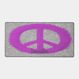 Lila Friedenszeichen Schreibtischunterlage