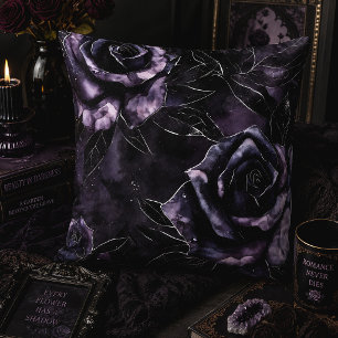 Lila Friedhof Rose Gothic Occult Kissen