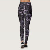 Lila Friedhof Rose Gothic Occult Leggings (Rückseite)