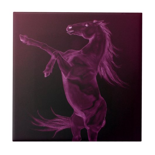 Lila Friesian Rearing Tile Fliese (Vorderseite)