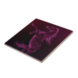 Lila Friesian Rearing Tile Fliese