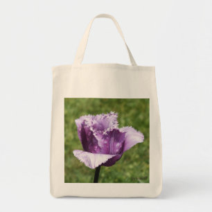 Lila Fringed Tulip Grocero Tragetasche