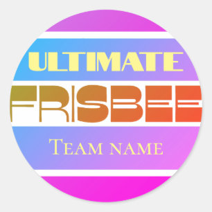 Lila Frisbee in Pink Runder Aufkleber