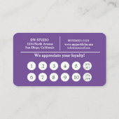 Lila Friseur Flat Treuekarte (Rückseite)