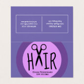 Lila Friseurin-Loyalitätskarte Visitenkarten (Außenseite Aufgefaltet)