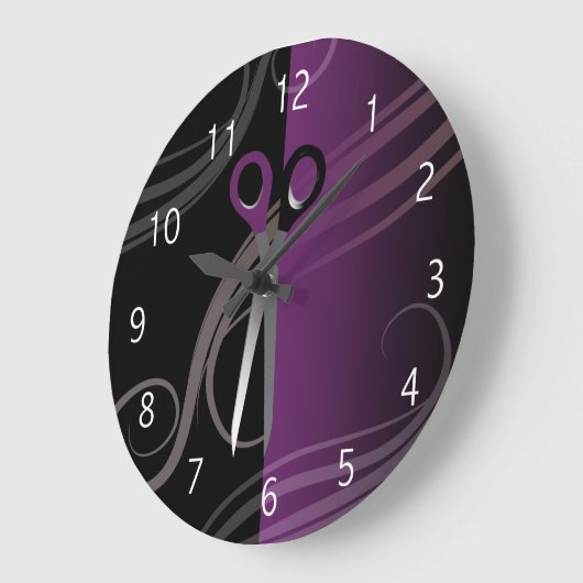 lila Friseuruhr Große Wanduhr (Winkel)
