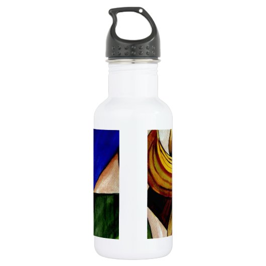 Lila Fritilla Blume Originale Kunst Aquarell Edelstahlflasche (Rückseite)