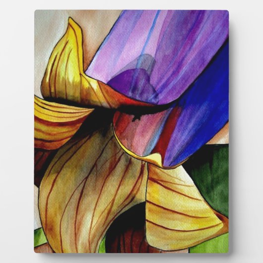 Lila Fritilla Blume Originale Kunst Aquarell Fotoplatte (Vorderseite)