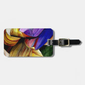 Lila Fritilla Blume Originale Kunst Aquarell Gepäckanhänger (Vorderseite horizontal)