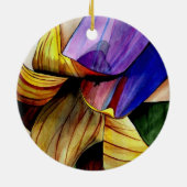 Lila Fritilla Blume Originale Kunst Aquarell Keramik Ornament (Hinten)