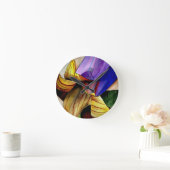 Lila Fritilla Blume Originale Kunst Aquarell Runde Wanduhr (Zuhause)