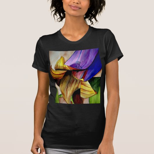 Lila Fritilla Blume Originale Kunst Aquarell T-Shirt (Vorderseite)