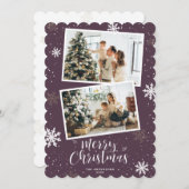 Lila Frohe Weihnachten 2 Foto (Vorne/Hinten)