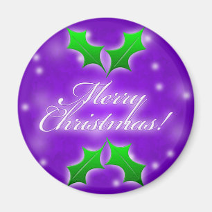 Lila frohe Weihnachten Magnet