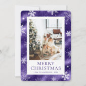 Lila Frohe Weihnachten Schneeflocken Schneeflocken (Vorderseite)