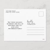 Lila Frohe Weihnachtsfamilie 2 Foto Feiertagspostkarte (Rückseite)