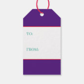 Lila frohe Weihnachtsschmuck Geschenkanhänger (Rückseite)