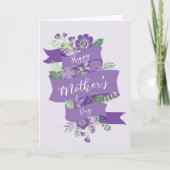 Lila Frohen Muttertag Moderne Florale Schrift Karte (Vorderseite)