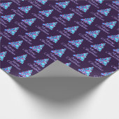 Lila froher Weihnachtsbaum Modern Geschenkpapier (Ecke)