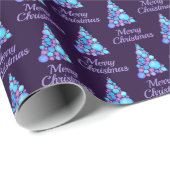 Lila froher Weihnachtsbaum Modern Geschenkpapier (Rolleneckpunkt)