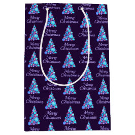 Lila froher Weihnachtsbaum Modern Mittlere Geschenktüte