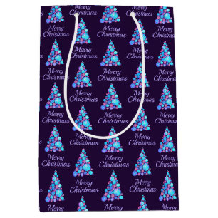 Lila froher Weihnachtsbaum Modern Mittlere Geschenktüte