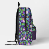 Lila Froschmuster Personalisiertes Monogramm Bedruckter Rucksack (Links)