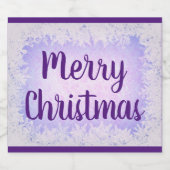 Lila Frost Frohe Weihnachten Schaumweinetikett (Einzelnes Label)