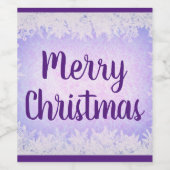 Lila Frost Frohe Weihnachten Weinetikett (Einzelnes Label)