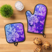 Lila Frost Ofenhandschuh & Topflappen-Set (Oben Unten)