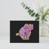 lila fruchtiger Elefant Postkarte (Stehend Vorderseite)