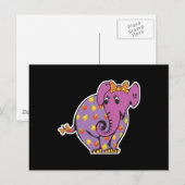 lila fruchtiger Elefant Postkarte (Vorne/Hinten)