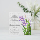 Lila Frühjahr-Iris-Blume Save the Date (Stehend Vorderseite)