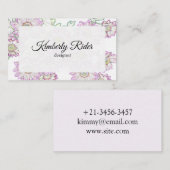 Lila FrühjahrsBlume Visitenkarte (Vorne/Hinten)