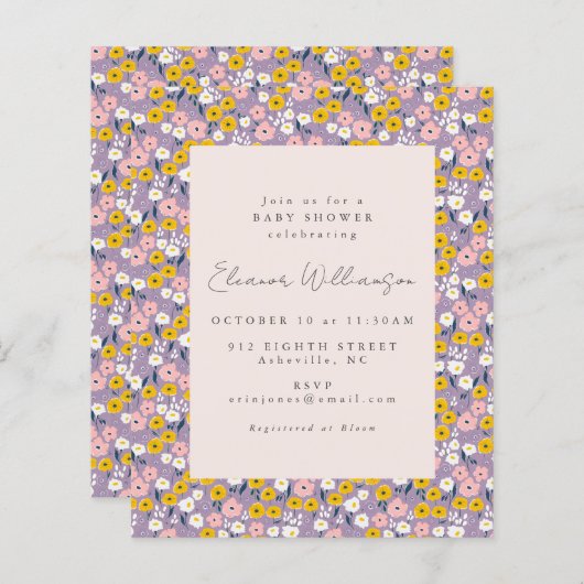 Lila Frühjahrsdusche mit Blumenmuster (Vorne/Hinten)