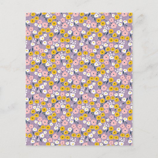 Lila Frühjahrsdusche mit Blumenmuster (Rückseite)