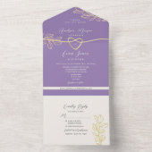 Lila Frühjahrsfeier All In One Einladung (Innen Boden)