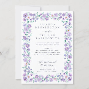 Lila Frühling Blume Hochzeit Einladung