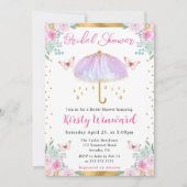 Lila Frühling Brautparty Einladung (Vorderseite)