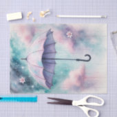 Lila Frühling Regenschirm April Duschen Dekoupage Seidenpapier (Handwerk)