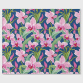 Lila Frühling Rosa Orchidee Flora Geschenkpapier (Flach)