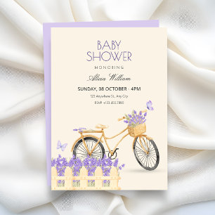 Lila Frühlings-Baby-Party Einladung