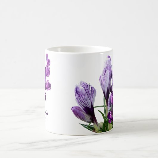 Lila Frühlingsblumen boho Kaffeetasse (Mittel)